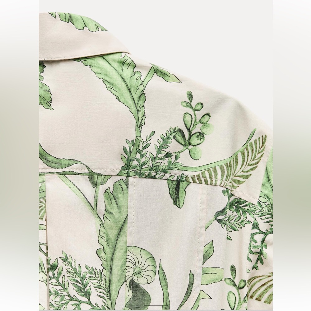 ZARA PRINTED MAXI SHIRT DRESS - Picture 8 of 9